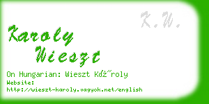 karoly wieszt business card